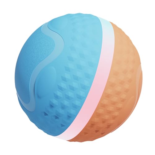 Fiorky Active Rolling Ball USB wiederaufladbares intelligentes elektrisches Ballspielzeug mit 2 Modi, automatisch rollendes Ballspielzeug for Welpen/kleine/mittelgroße/große Hunde (blau oran von Fiorky