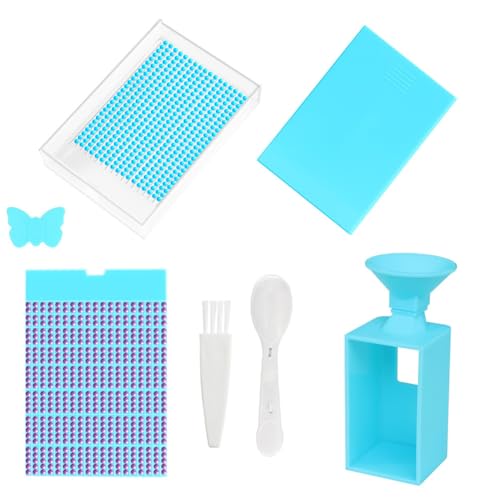 Fiorky Bohrplatten-Box, Organizer, Zubehör, Werkzeugset mit Diamant-Malerei-Bohrern, Trichter, Diamant-Malerei-Perlen, Sortiertablett, Diamant-Malerei-Zubehör und Werkzeuge for Erwachsene von Fiorky