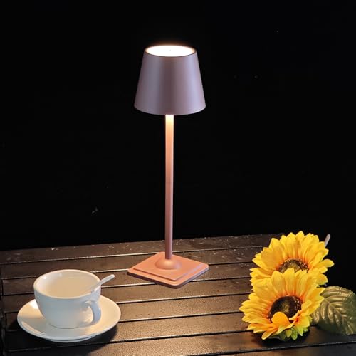 Fiorky LED-Schreibtischlampe, schnurlose Tischlampe, einfaches Leselicht, USB-wiederaufladbar, dimmbar, Schlaflicht, 2000 mAh, batteriebetrieben, Touch-Steuerung für Zuhause, Büro, Schlafzimmer von Fiorky