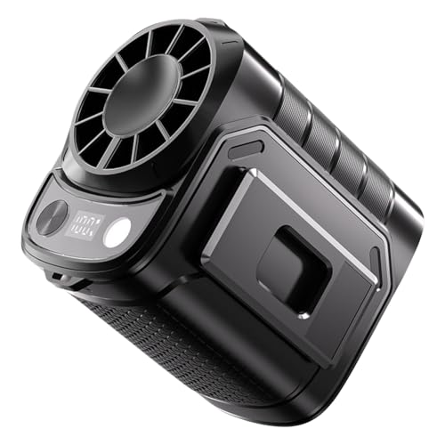 Fiorky Tragbarer Mini 6000mAh Taillenlüfter mit LED -Light Power -Anzeige -Clip -Lüfter (schwarz) von Fiorky