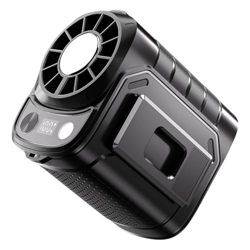 Fiorky Tragbarer Mini 6000mah Taillenlüfter mit LED Light Power Display Clip -Lüfter (schwarzes Eis) von Fiorky