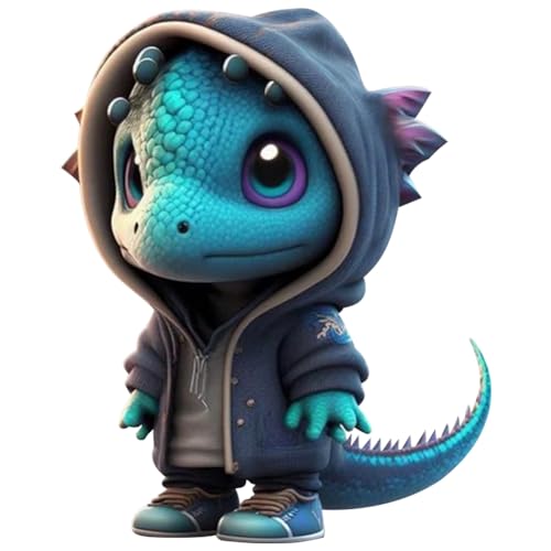 Fiorky Weihnachten Drachen Dekor Cartoon Niedliche Drachen Statuen Kreative Schreibtisch Innenhof Dekor Charme Harz Dinosaurier Skulpturen Xmas Party Dekoration (lila) von Fiorky