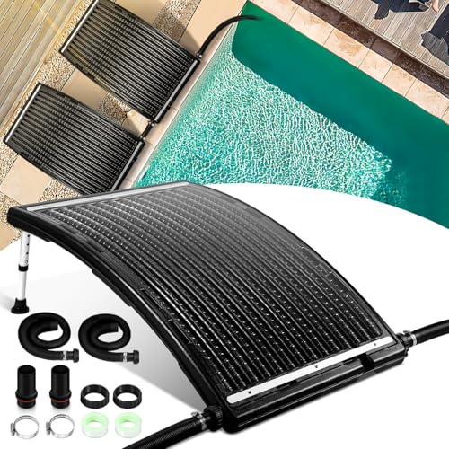 Fiqops 2X Poolheizung Solar, Sonnenkollektor Pool 113 x 69 x 35cm,Solarheizung 10000 L/H,32-40mm Anschluss Solar Poolheizung Erweiterbar,Solaranlage für Warmwasser Gartendusche Pool,Solarkollektor von Fiqops