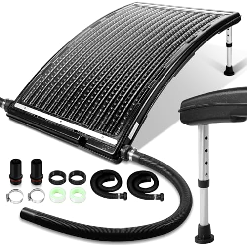Fiqops 3X Poolheizung Solar, Sonnenkollektor Pool 113 x 69 x 35cm,Solarheizung 10000 L/H,32-40mm Anschluss Solar Poolheizung Erweiterbar,Solaranlage für Warmwasser Gartendusche Pool,Solarkollektor von Fiqops