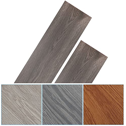 Fiqops 91.5x15.2cm ca. 3 m² 21 Fliesen PVC Bodenbelag Selbstklebend Vinylboden Rutschfest Wasserfest Bodenfliesen Laminat Dielen Vinyl-Fliesen für Fußbodenheizung Night Oak von Fiqops