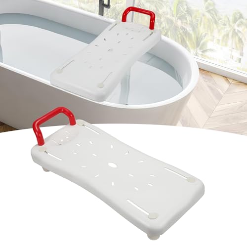 Fiqops Badewannenbrett Badewannensitz Senioren, Badewannenbrett zum Sitzen, Badewanne Sitz mit Seifenablage und Armlehne, Verstellbare Breite 41-62cm, Badewannensitz Erwachsene Kapazität 150kg von Fiqops