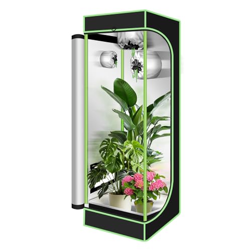 Fiqops Growzelt, 600D Oxford 40x40x120cm Grow Tent, Grow Box mit Beobachtungsfenster Lichtdicht und Wasserdicht Growschrank, Luftig Gewächshaus Growroom für Homegrowing, Indoor-Anbau von Fiqops