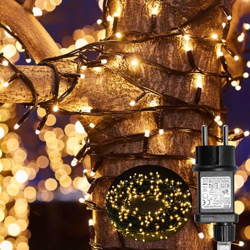 Fiqops LED Lichterkette Außen 20M 200LEDs 8 Modi, IP44 wasserdicht Lichterketten mit Memory Funktion für Party Hochzeit Garten Balkon Weihnachten, Warmweiß, Dunkelgrüner Draht Fiqops LED Lichterkette Außen 20M 200LEDs 8 Modi, IP44 wasserdicht Lichterketten mit Memory Funktion für Party Hochzeit Garten Balkon Weihnachten, Warmweiß, Dunkelgrüner Draht von Fiqops
