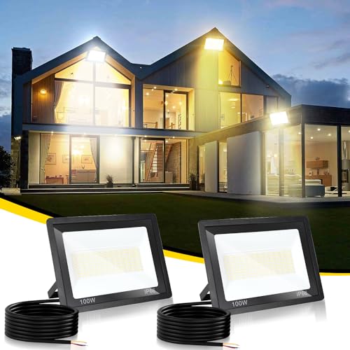 Fiqops LED Strahler 100W 2er, LED Fluter 3000K Warmweiß 8500LM LED Scheiwerfer IP66 Wasserdicht LED Flutlicht Außenstrahler Außenleuchte für Werkstatt Garage Garten Fiqops LED Strahler 100W 2er, LED Fluter 3000K Warmweiß 8500LM LED Scheiwerfer IP66 Wasserdicht LED Flutlicht Außenstrahler Außenleuchte für Werkstatt Garage Garten von Fiqops