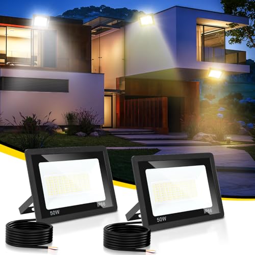 Fiqops Strahler 50W 2er, Fluter 6000K Kaltweiß 4250LM LED Scheinwerfer IP66 Wasserdicht Flutlicht Außenstrahler Außenleuchte für Werkstatt Garage Garten Fiqops Strahler 50W 2er, Fluter 6000K Kaltweiß 4250LM LED Scheinwerfer IP66 Wasserdicht Flutlicht Außenstrahler Außenleuchte für Werkstatt Garage Garten von Fiqops