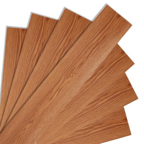 Fiqops PVC Bodenbelag, 14 Fliesen ca. 2m² Vinylboden Wasserfest Rutschfest, Wasserfest Bodenbelag Selbstklebend Vinylboden 91,5cm x 15,2cm Dicke 1,5 mm (Warm Oak) von Fiqops