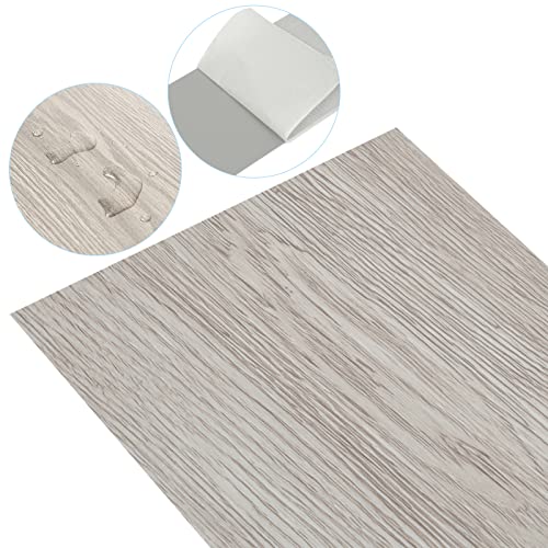 Fiqops PVC Bodenbelag, Vinylboden Dielen Selbstklebend ca. 5 m² Rutschfest Wasserfest für Designboden Dielenboden(White Oak) von Fiqops