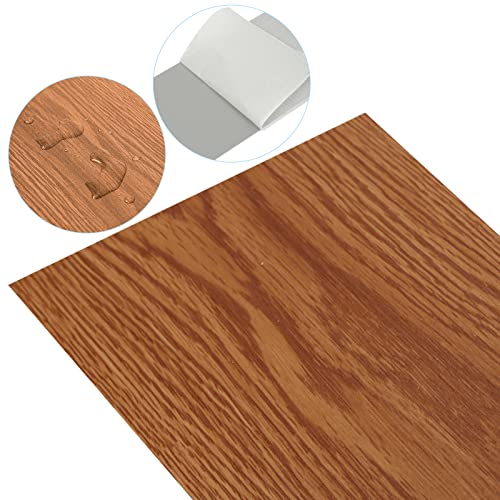 Fiqops PVC Bodenbelag, Vinylboden Dielen Selbstklebend ca. 5 m² Rutschfest Wasserfest für Designboden Dielenboden(Classic Warm Oak) von Fiqops