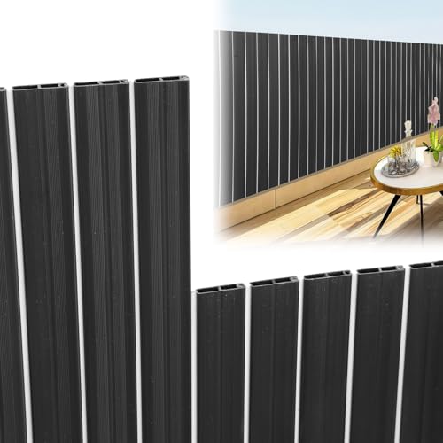 Fiqops Sichtschutz Balkon 100x1000cm, 2025 Neu PVC Sichtschutzmatte,Sichtschutzzaun Auszug,Sichtschutz Zaun Gris,Windschutz und Wasserdicht,UV-beständig,Doppelte Verstärkung Garten Sichtschutz von Fiqops