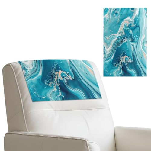 Fiqyvagox Kopfstützenschutz für Liegestuhl, Sofa, Stuhl, Sofa, Kopfstütze für Möbel, Heimdekoration, 43,2 x 68,2 cm, Blauer Marmor-Druck, 2 Stück Fiqyvagox Kopfstützenschutz für Liegestuhl, Sofa, Stuhl, Sofa, Kopfstütze für Möbel, Heimdekoration, 43,2 x 68,2 cm, Blauer Marmor-Druck, 2 Stück von Fiqyvagox
