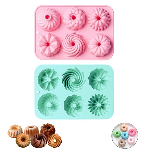 Firavggu 2 Stk Mini Gugelhupfform Silikon Gugelhupf Form 6 Formen Silikonform 6 Capacity Klein Savarin Gugelhupf Kuchenform Backform Antihaftbeschichted Cake Form für Kuchen Muffins Brownie Pudding Firavggu 2 Stk Mini Gugelhupfform Silikon Gugelhupf Form 6 Formen Silikonform 6 Capacity Klein Savarin Gugelhupf Kuchenform Backform Antihaftbeschichted Cake Form für Kuchen Muffins Brownie Pudding von Firavggu