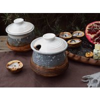 Handgemachte Keramik Zuckerdose Mit Deckel Und Löffel | Rustikales Küchen Vorratsglas Handgemachte Keramik Zuckerdose Mit Deckel Und Löffel | Rustikales Küchen Vorratsglas von Firaworkshop