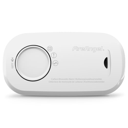 FireAngel Kohlenmonoxidmelder und Alarm - FA3313 Sensor mit 10 Jahren Lebensdauer - CO Melder für Zuhause - Austauschbare Batterie, 1 Jahr Laufzeit - Reise CO Warner und -Monitor - Weiß von Fire Angel