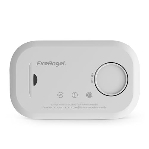 FireAngel Kohlenmonoxidmelder und -Detektor - FA6813 CO-Melder mit 10-Jahres-Sensor - CO-Warner für den Haushalt mit AA-Batterien - Tragbarer Kohlenmonoxid-Detektor für Unterwegs mit Testtaste von Fire Angel