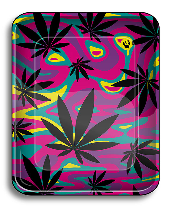 FireFlow Rolling Tray 340x280 Neon Leaves von Fire Flow