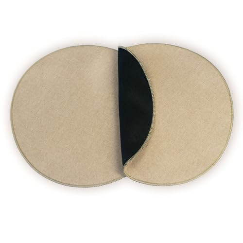 Tischsets Platzsets Uni im 2er-Set, Stoff Material ist abwaschbar, Ø 38 cm rund, beige von Fire Stone