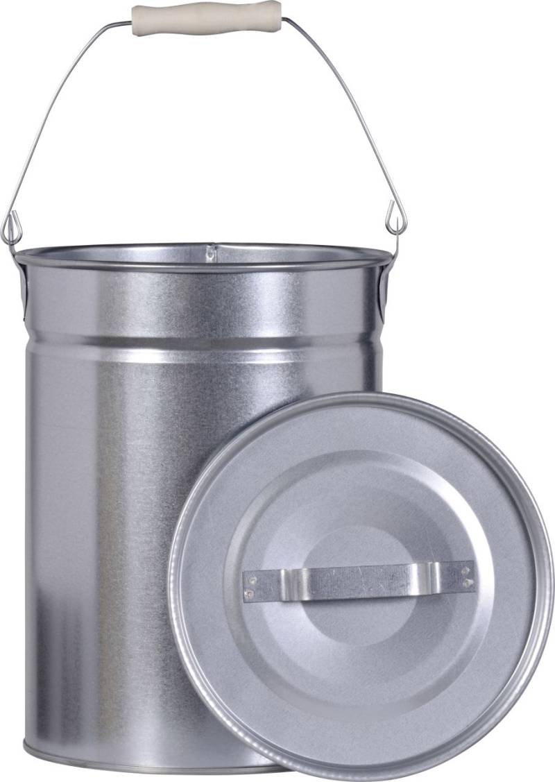 FireFix Ascheeimer mit Deckel Ø 25 cm, Höhe: 30 cm, silber von FireFix