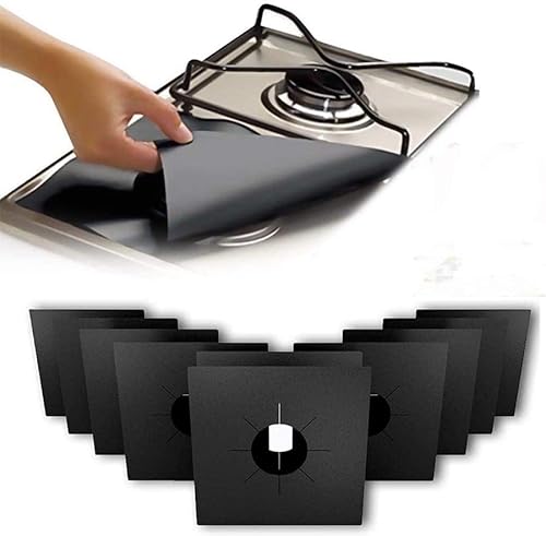 1 x Gasherd Abdeckung für Gas Brenner (27x27cm, Schwarz,1 Stück,FireMat) Der Optimale Schutz für Gas Kochfeld. Nie wiede Putzen, Kratzen oder Scheuern von FireMat