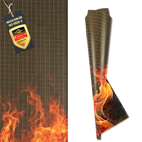 FireMat Gold Edition (30x30cm) Feuerfeste Unterlage Hitzeschutzmatte Premium Version – rutschfest - Lapitron/para-Aramid für Elektrogeräte und Kamin Öfen von FireMat