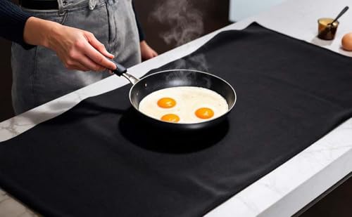 FireMat Black Edition 46x46cm, Feuerfeste Unterlage für Elektrogeräte wie Kaffeemaschinen, Mikrowelle, Wasskocher, Airfryer,geeignet für Induktionskochfeldern, Schutz während des Kochvogangs. von FireMat