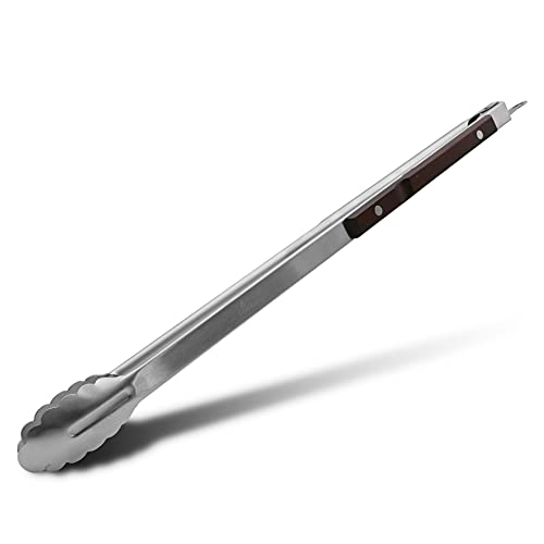 FireRocket 53cm Grillzange Küchenzange Cooking tweezers XXL rostfreier Edelstahl mit Holzgriff von FireRocket