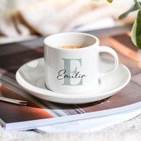 Personalisierbare Espresso Tasse Mit Monogramm I Name Vatertagsgeschenk Kaffee von FireboxGifts