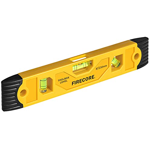 Firecore Wasserwaage 230mm mit Magnet, Torpedo Level mit 3 Bubble Spirit Level 45 °, 90 ° & 180° - FSL230PC von FIRECORE