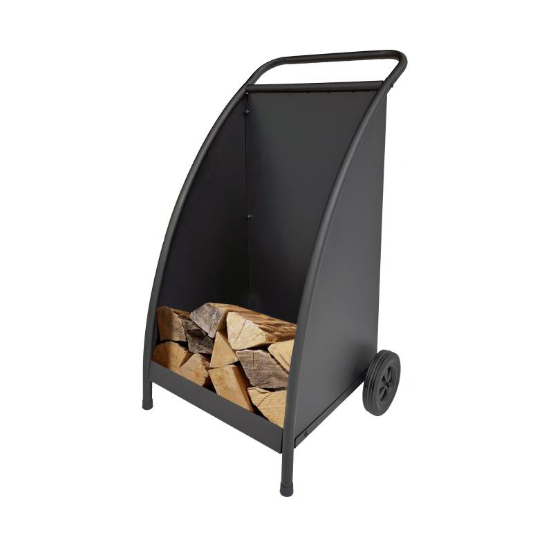 Firefix Holz-Transportwagen Stahl mit 2 Rädern schwarz 50 x 88 x 53 cm von Firefix