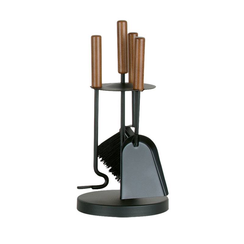 Firefix Kaminbesteck schwarz mit Holzgriffen 4-teilig von Firefix