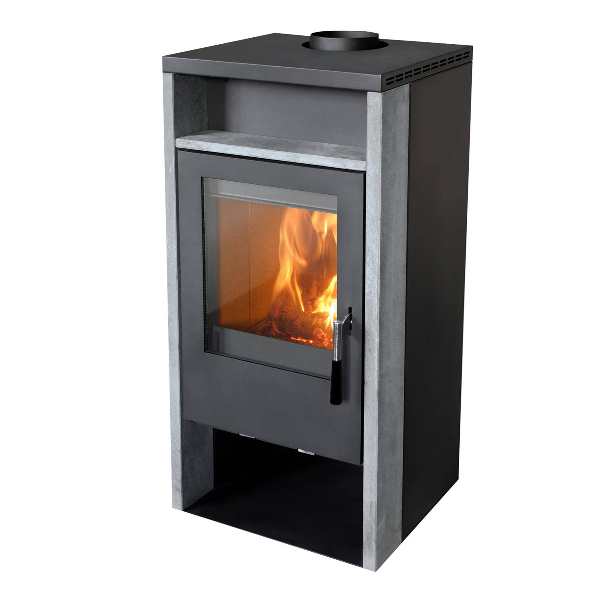 Firefix Kaminofen 'Kronos' Stahl/Naturstein 6,2 kW von Firefix