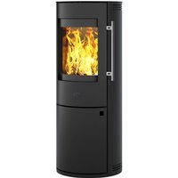 Firefix Kaminofen "LUGANO", schwarz, revolutionäre Türverschlussautomatik von Firefix