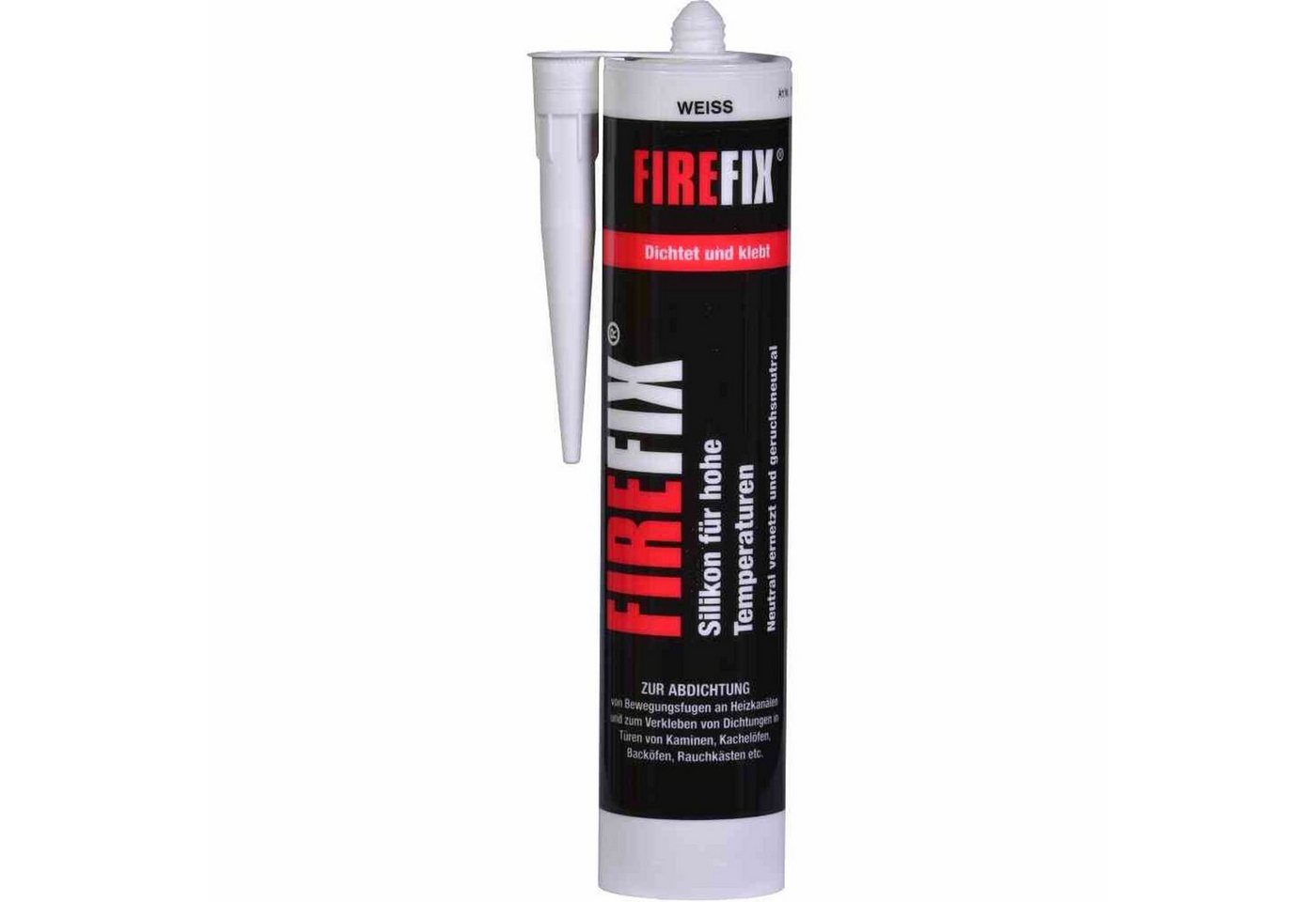 Firefix Dichtstoff Silikon 310ml schwarz hitzebeständig Kartusche Heimwerker Kamine Ofen von Firefix