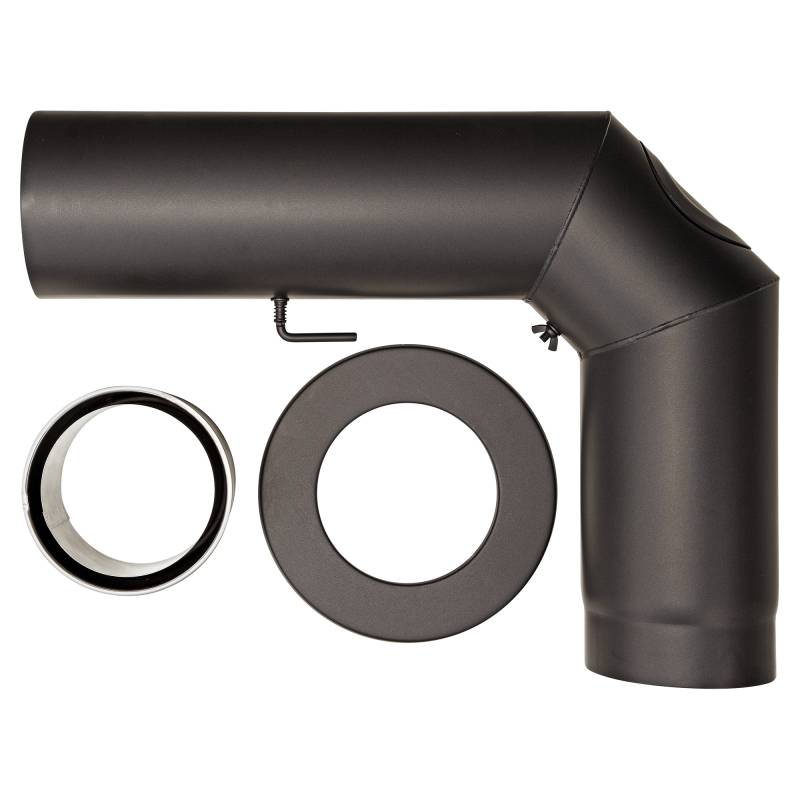 Firefix Winkelrauchrohr-Set schwarz Ø 150 mm, 3-teilig von Firefix