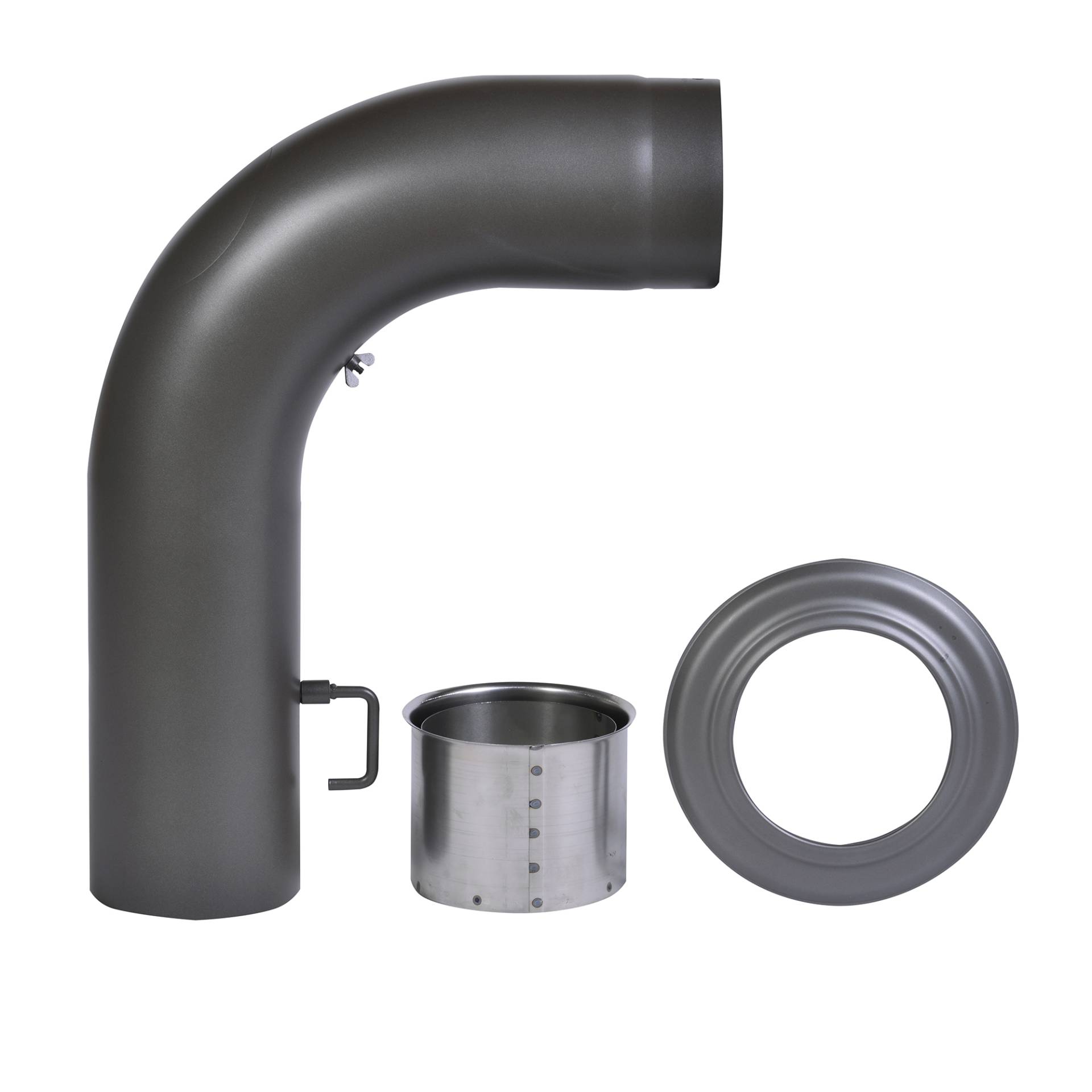 Firefix Winkelrauchrohr-Set dunkelgrau Ø 150 mm, 3-teilig Firefix Winkelrauchrohr-Set dunkelgrau Ø 150 mm, 3-teilig von Firefix