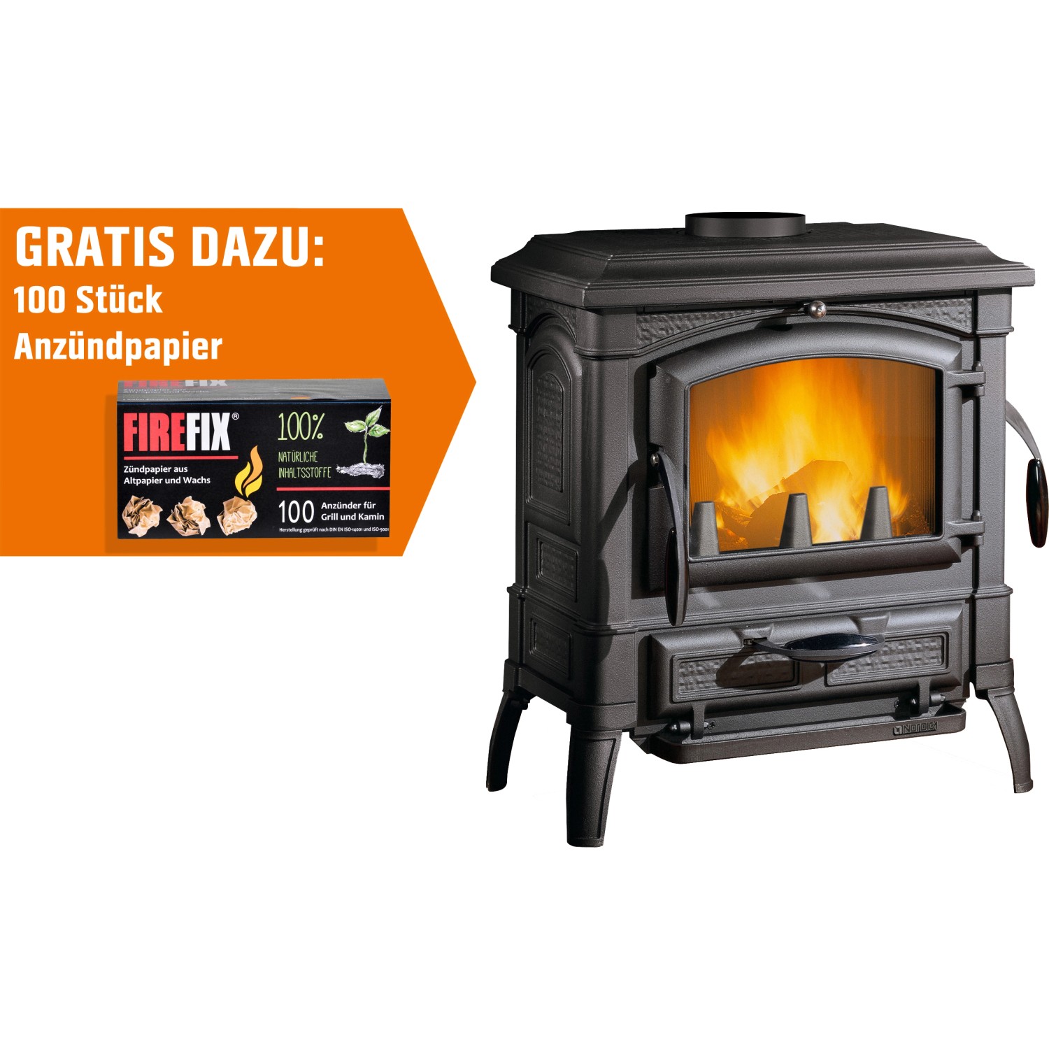 La Nordica Kaminofen Isetta Gusseisen Schwarz 7,7 kW EEK: A+ von Firefix