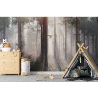 Kinder Kunst Wald Bäume Wandbild, Abnehmbare Tapete, Traditionell, Neu Positionierbar, Selbstklebend, Wand Dekor von FirefliesUK