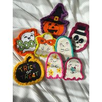 Halloween Mug Rug, Punch Needle, Kürbis Untersetzer, Geschenk von FireflyPunch