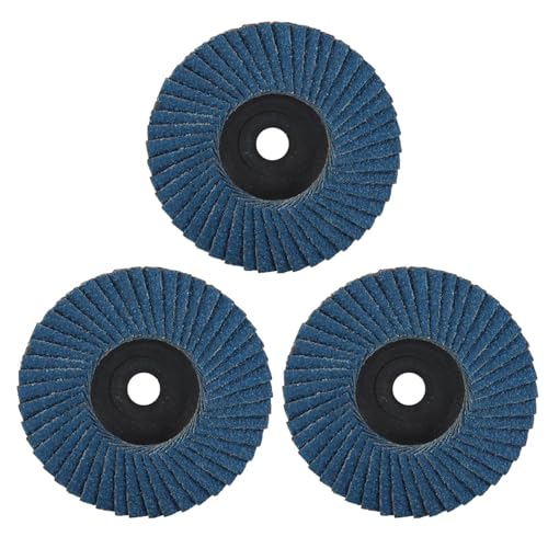 Fireleopard Flache Fächerscheiben, 3 Zoll, 1/3 Stück, Schleifscheiben, Schleifscheiben, Holzschneidklingen für Winkelschleifer, Zubehör (3 Stück, blau) von Fireleopard
