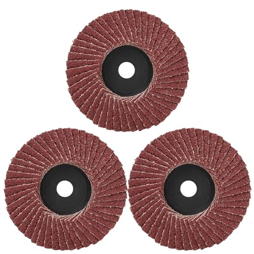 Fireleopard Flache Fächerscheiben, 3 Zoll, 1/3 Stück, Schleifscheiben, Schleifscheiben, Holzschneidklingen für Winkelschleifer, Zubehör (3 Stück rot) von Fireleopard