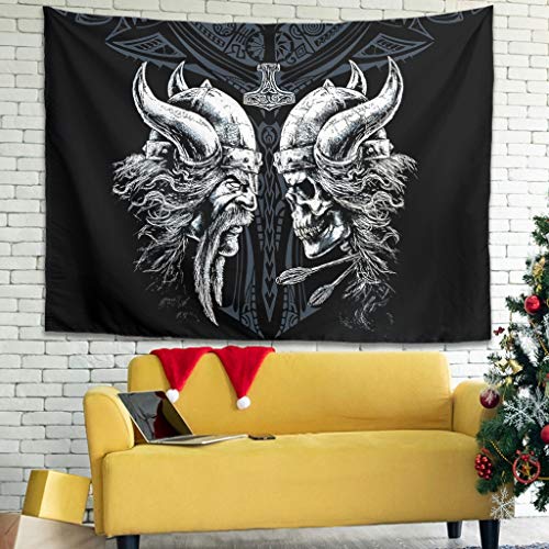 Firelife Wikinger Odin Wandteppich Wandbehang Tuch Wandtuch Tapestry Wall Hanging Tapisserie Wanddeko für Schlafzimmer Wohnzimmer Stranddecke Tischdecke von Firelife