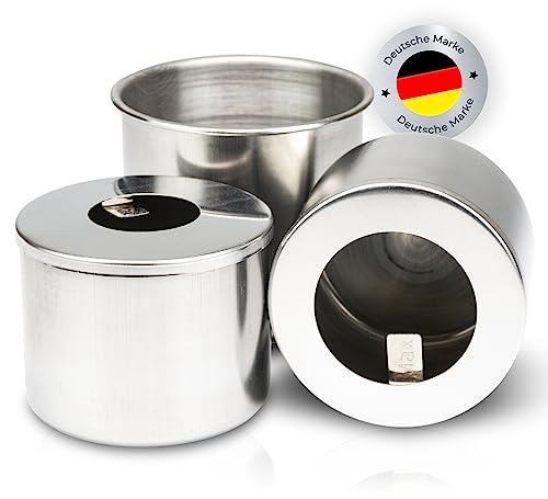 Firell Brennkammer Set | 2X Brenner (125ml) + Überlaufschutzbehäter für Ethanol Tischkamin | Tank Brenndose Brennstoffdose als Zubehör für Ethanolkamine | Passend für viele Modelle von Firell