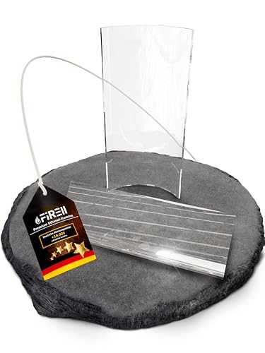 Firell Glas für Tischkamin CURL - Hitzebeständige Glasbögen [2X] für Tischkamine | Kompatibel für Firell Tischkamine Curl & Curl-II | feuerfest und gehärtet von Firell
