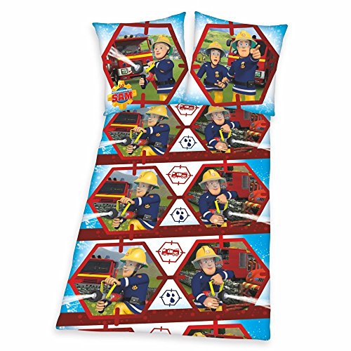 Feuerwehrmann Sam Bettwäsche Garnitur Baumwolle 135 x 200 cm von Fireman Sam