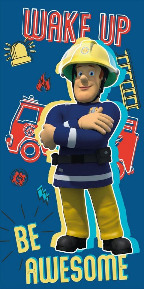 Fireman Sam Strandtuch Fireman Sam Badetuch Handtuch Strandtuch 70 x 140 cm, bedruckt von Fireman Sam