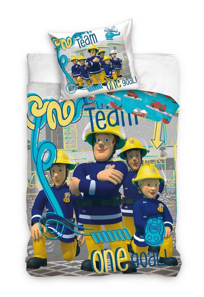 Kinderbettwäsche Feuerwehrmann Sam Babybettwäsche Fireman Sam 135x200 cm, Fireman Sam von Fireman Sam